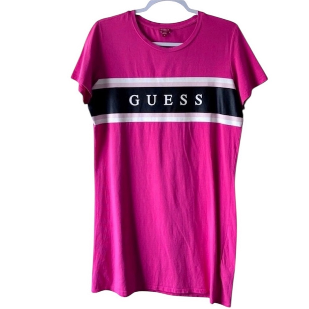 GUESS Logo Stripe T-Shirt Dress